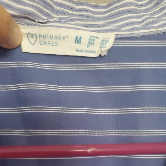 PRIMARK Stripes Blue Shirt Size Medium - Picture 4 of 6